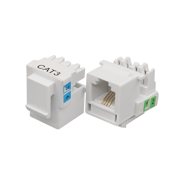 CAT3 RJ11 6P4C، 90 درجة، مقبس كيستون UTP الضغط لأسفل