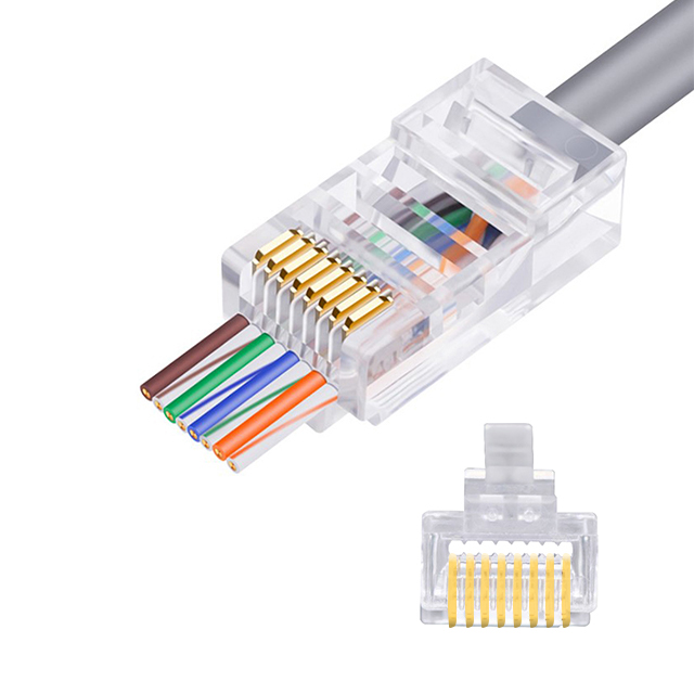 CAT5e UTP 8P8C RJ45 وحدات التوصيل تمر عبر النوع