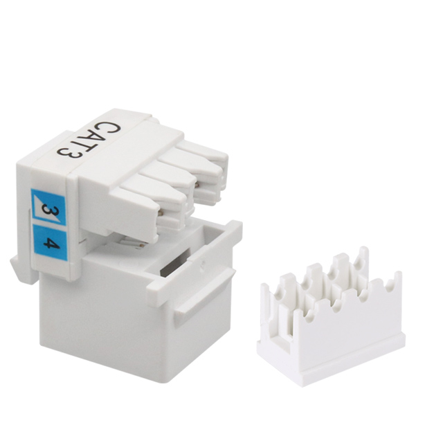 CAT3 RJ11 6P4C، 90 درجة، مقبس كيستون UTP الضغط لأسفل