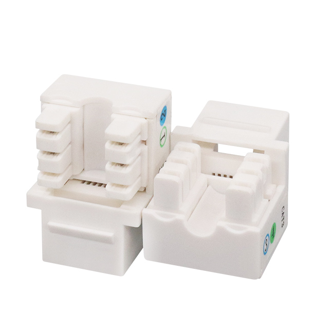 CAT3 RJ11 6P4C 90 درجة مقبس كيستون UTP الضغط لأسفل