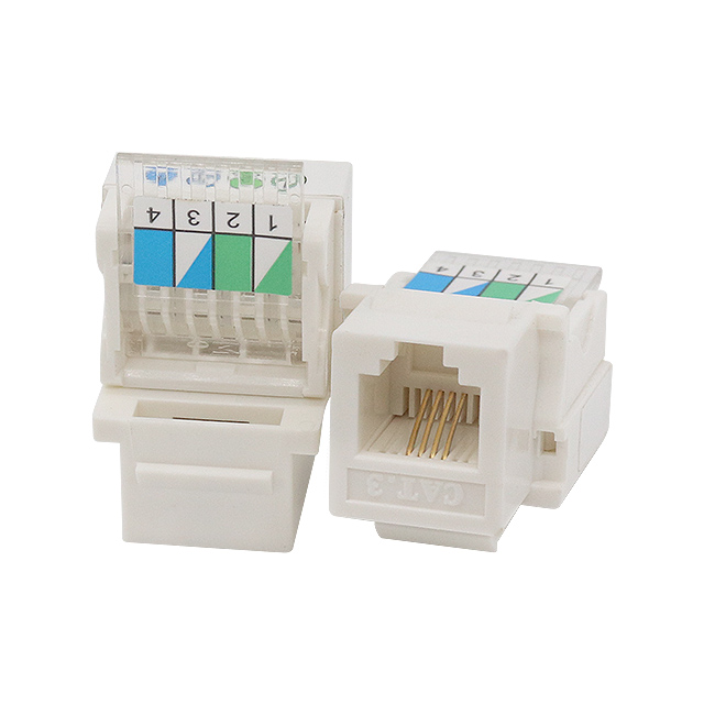 CAT3 RJ11 6P4C 90 درجة مقبس كيستون UTP بدون أدوات