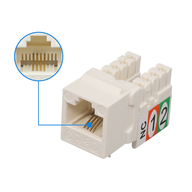 CAT3 RJ11 6P4C 90 درجة مقبس كيستون UTP الضغط لأسفل الجديد