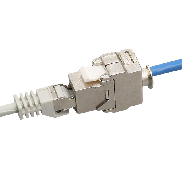 CAT6A 180 درجة مقبس كيستون سبيكة الزنك المحمية بدون أدوات