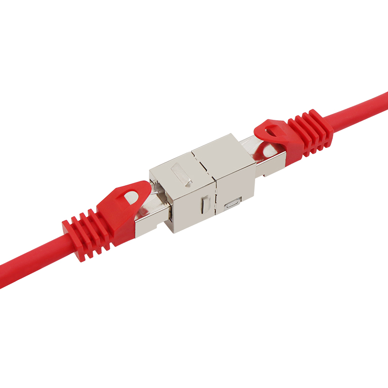 CAT6A 180 درجة RJ45 مقبس كيستون محمي أنثى القارنة الداخلية