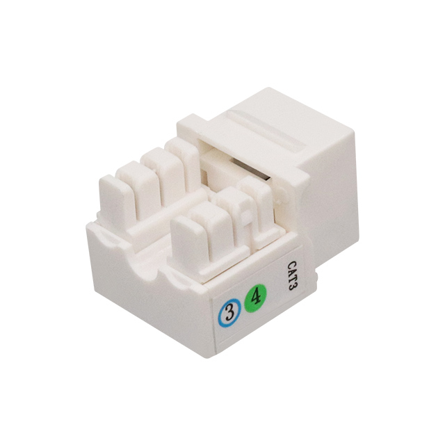 CAT3 RJ11 6P4C 90 درجة مقبس كيستون UTP الضغط لأسفل