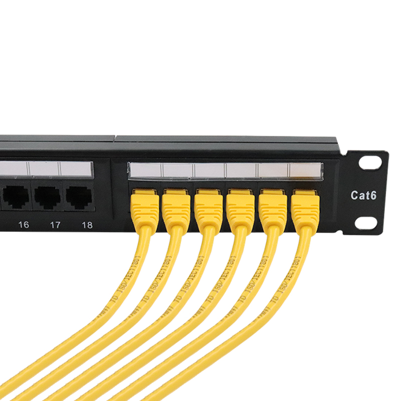 19''1U 12 ميناء CAT6  UTPلوحة التصحيح ضغط لأسفل مع إدارة الكبلات