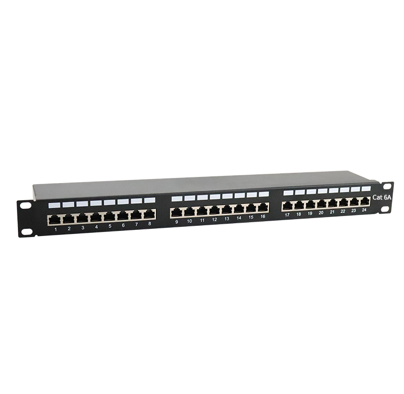 19''1U 24 ميناء CAT6A STP لوحة التصحيح